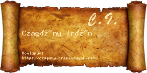 Czagány Irén névjegykártya